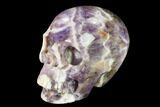 Realistic, Carved Chevron Amethyst Skull #150973-2